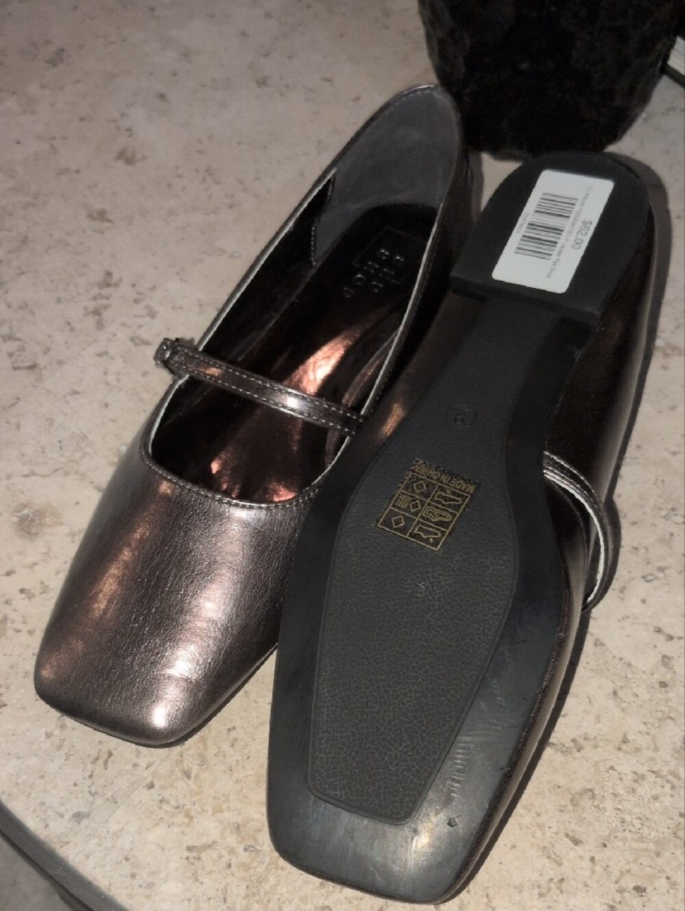 9 Shu Shop Adele Metallic Pewter Mary Jane Ballerina Flats - Picture 5 of 14